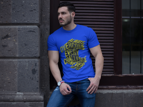 Overcome Every Challenge | Never Settle Fitness Motivation Tee