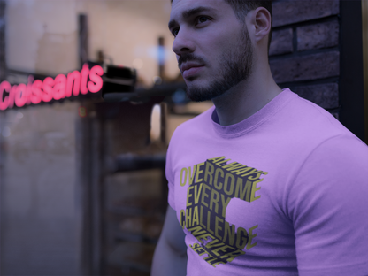 Overcome Every Challenge | Never Settle Fitness Motivation Tee
